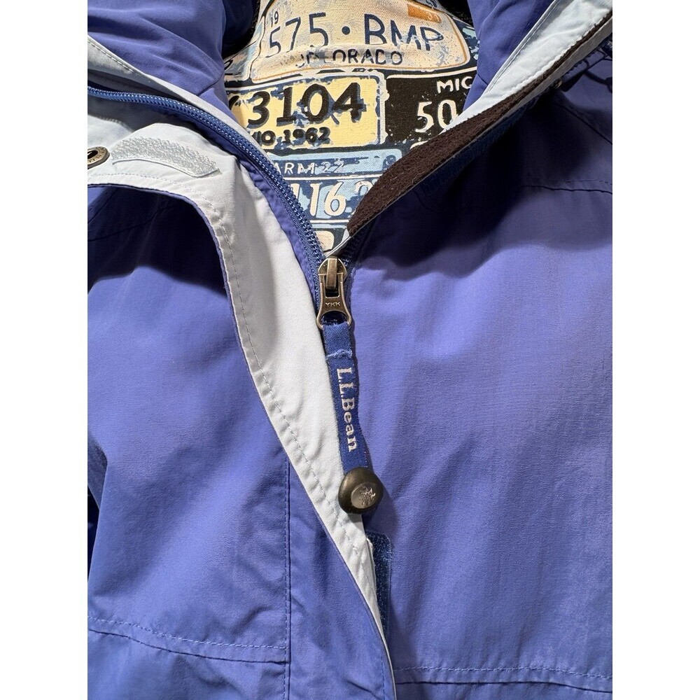 LL Bean 3 in 1 Jacket Women's Blue Windbreaker Hid-a-Hood Rain Jacket L-REG - Picture 15 of 16